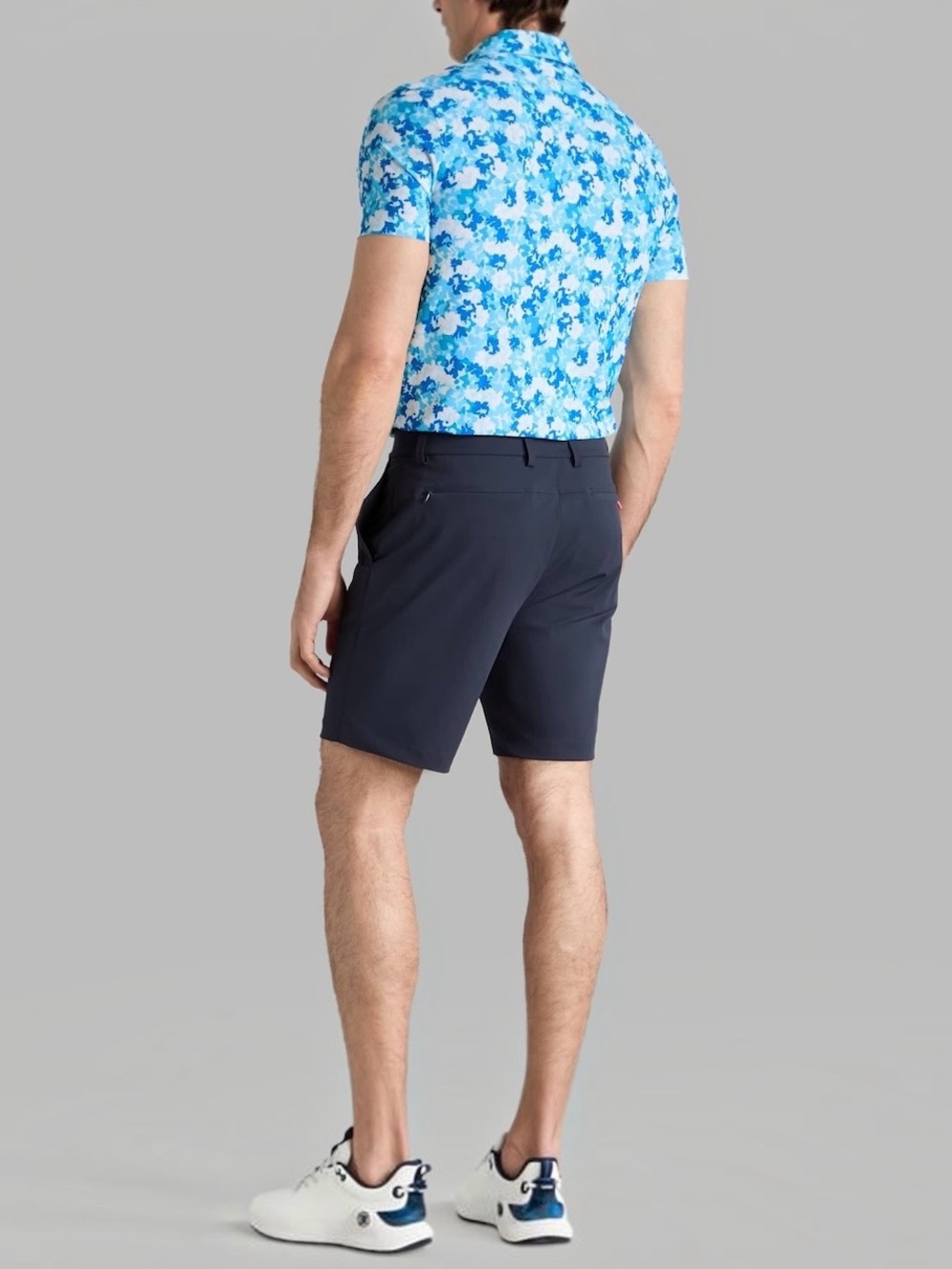 NWT G/FORE Camo Floral Tech Piqué Golf Polo Blue S - Picture 2 of 15
